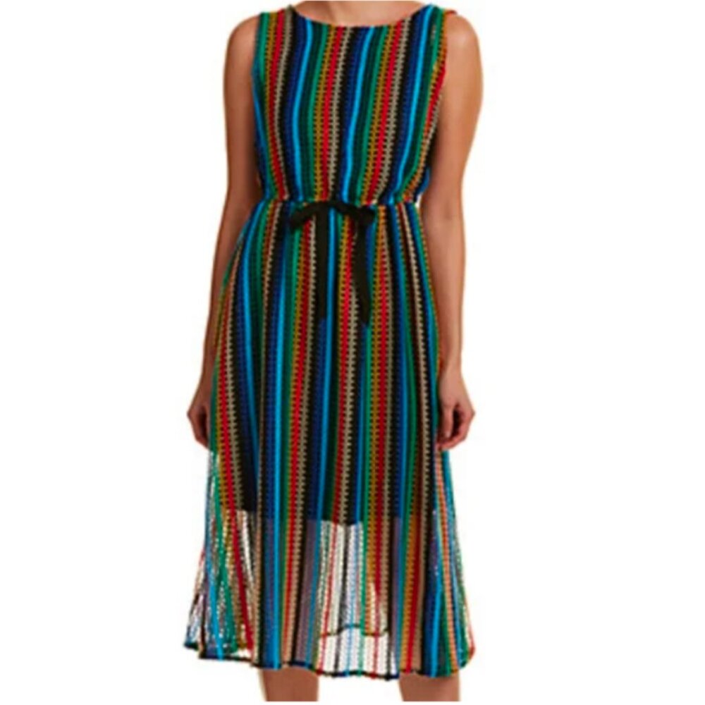 Anthropologie | Eva Franco Rainbow Crochet Midi Dress Size 8